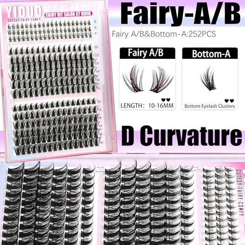 YIDUO 534Pcs Eyelash Extensions Kit - Manga & Bottom Lash Clusters