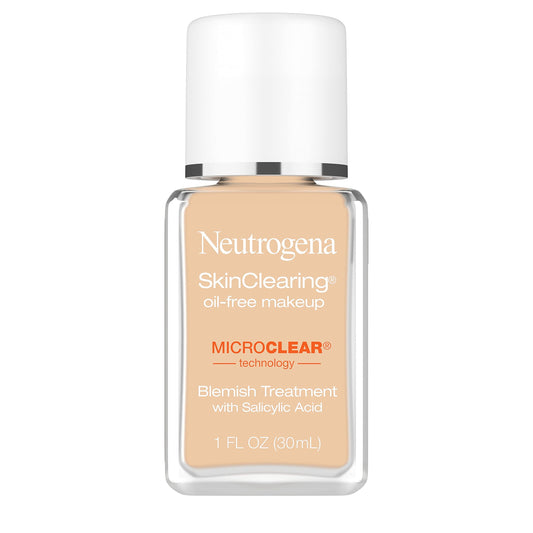 Neutrogena SkinClearing Oil-Free Acne and Blemish Fighting Liquid Foundation with.5% Salicylic Acid Acne Medicine, Shine Controlling Makeup for Acne Prone Skin, 85 Honey, 1 fl. oz