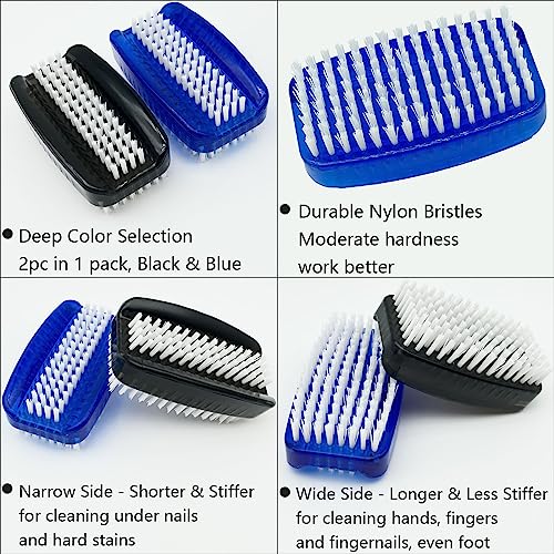 2-Pack Nail Brush for Cleaning Fingernails - Nylon Bristles