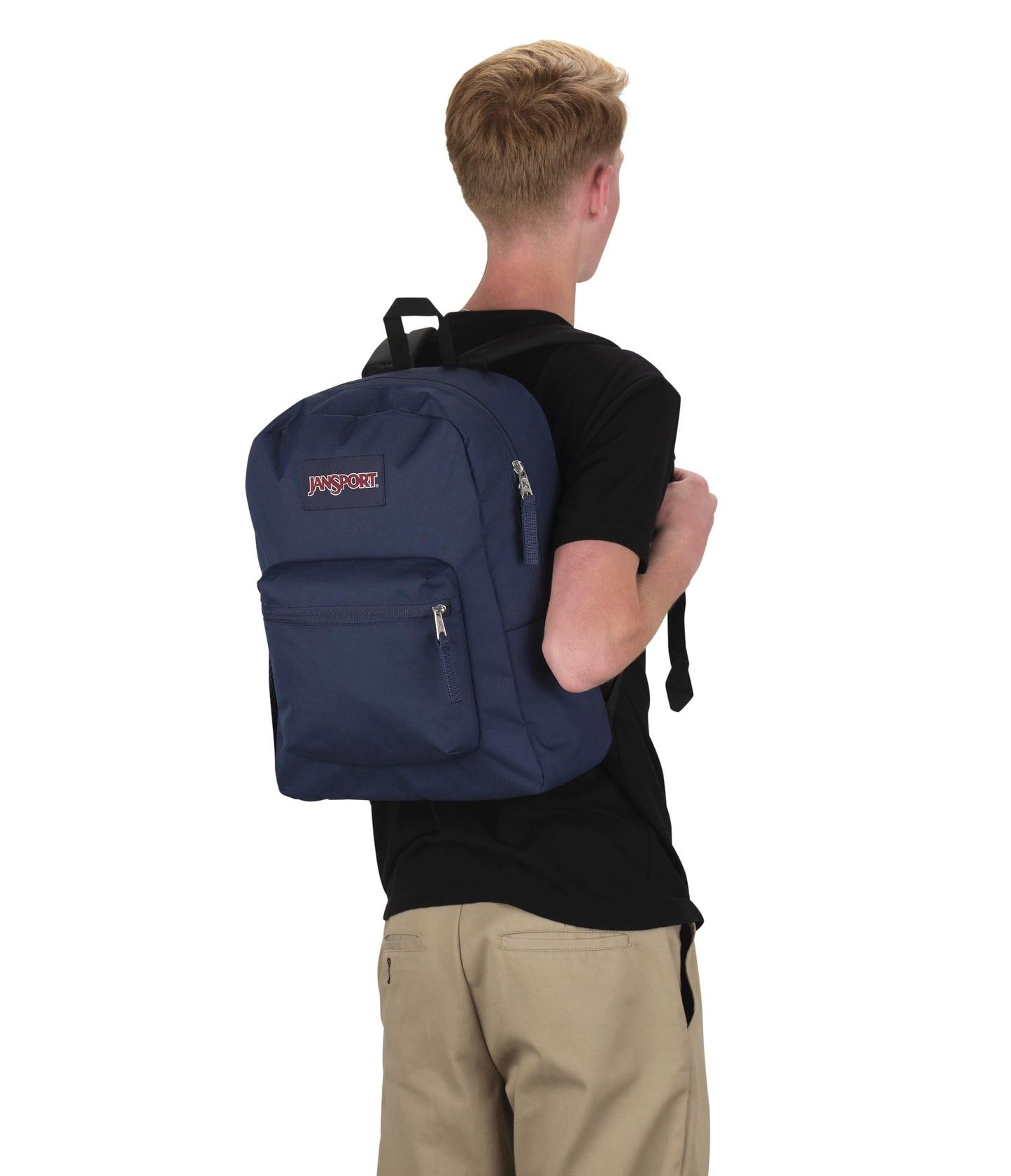 JanSport Cross Town Backpack 17" x 12.5" x 6" - Simple Bag for Everyone with 1 Main Compartment, Front Utility Pocket - Premium Class Accessories - Navy