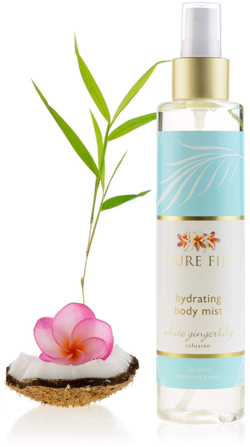 PURE FIJI Hydrating Body Oil Mist - Moisturizing Body Oil After Shower - Hair and Spray Moisturizer for Body with Vitamin E, White Gingerlily, 7 oz