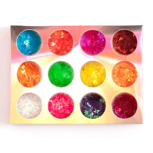 Minejin 3D Nail Art Glitter Butterfly Sequins Manicure Flakes Tips Decoration for Cosmetic Face Eyes Body Hair 12 Colors