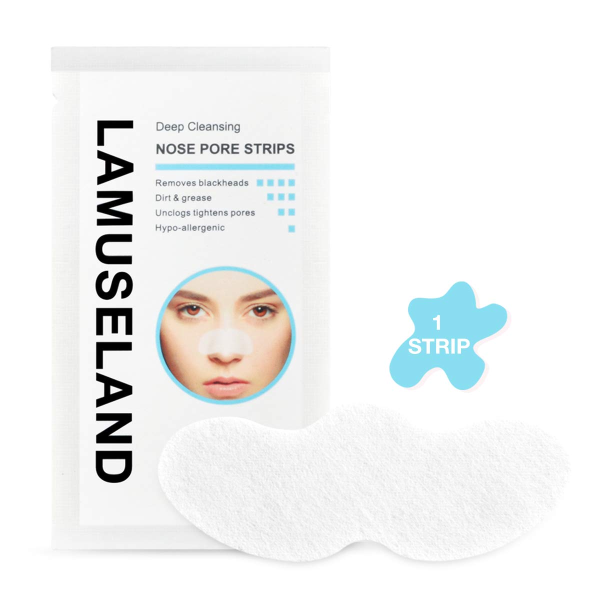 LAMUSELAND Deep Cleansing Pore Strips, 30 Pcs Nose Strip Set for Blackhead Removal Cleaner Facial Mask for Women Men (30 Strips)