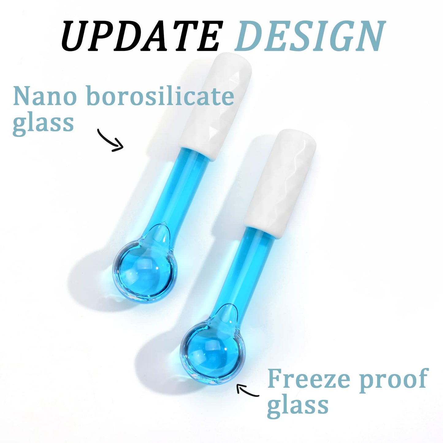 CIBLUTY ICE GLOBES SMALL BALLS for Eyes, 2 PCS Blue Facial Globes for Massage Tool, Facial Roller Cold Skin Massagers, Tighten Skin, Reduce Puffiness and Dark Circles, Enhance Circulation