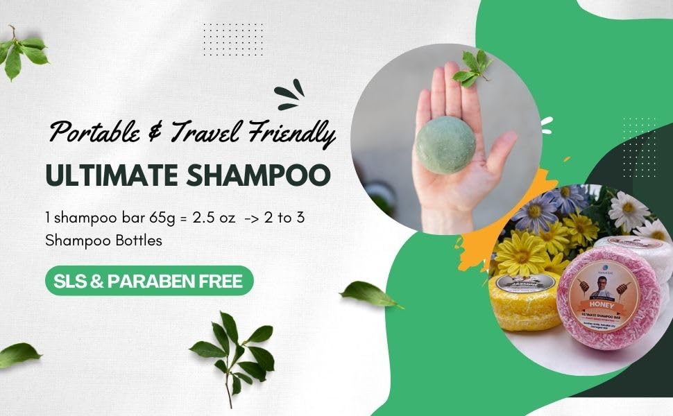 HandMade Shampoo Bar – Natural Shampoo Bar and conditioner For Dry Hair, Hair Nourishment, Prevents Spilt Ends With Plant Based Hydrating SLS Free Shampoo Bar (Orange Plus)