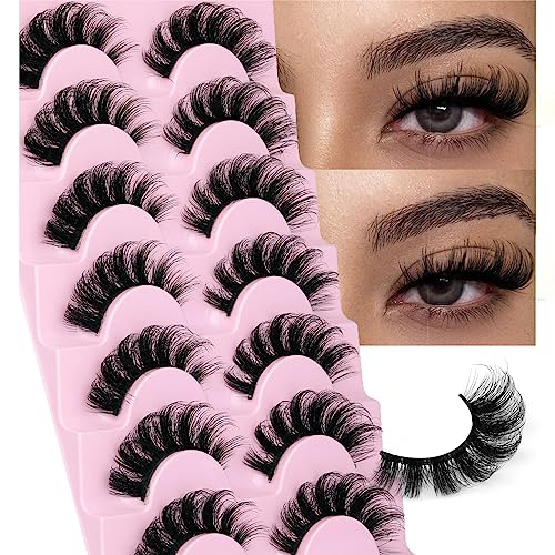 Mink Lashes Fluffy D Curl 17mm Natural Look 7 Pack