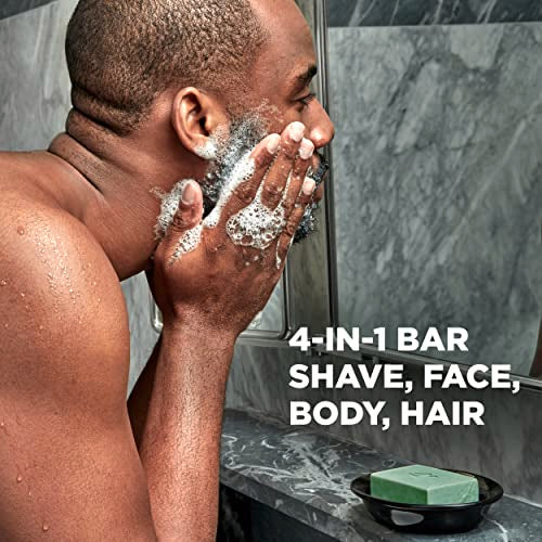 DOVE MEN + CARE Plant-Powered Natural Essential Oil Bar Soap Reinvigorating Lime + Avocado Oil to Clean and Hydrate Mens Skin 4-in-1 Bar Soap for Men's Body, Hair, Face and Shave. 5 oz, 4 Count