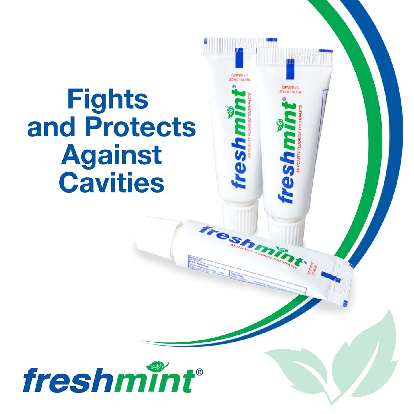 144 Tubes of Freshmint® 0.6 oz. Anticavity Fluoride Toothpaste, Tubes do not have individual boxes for extra savings, Travel Size