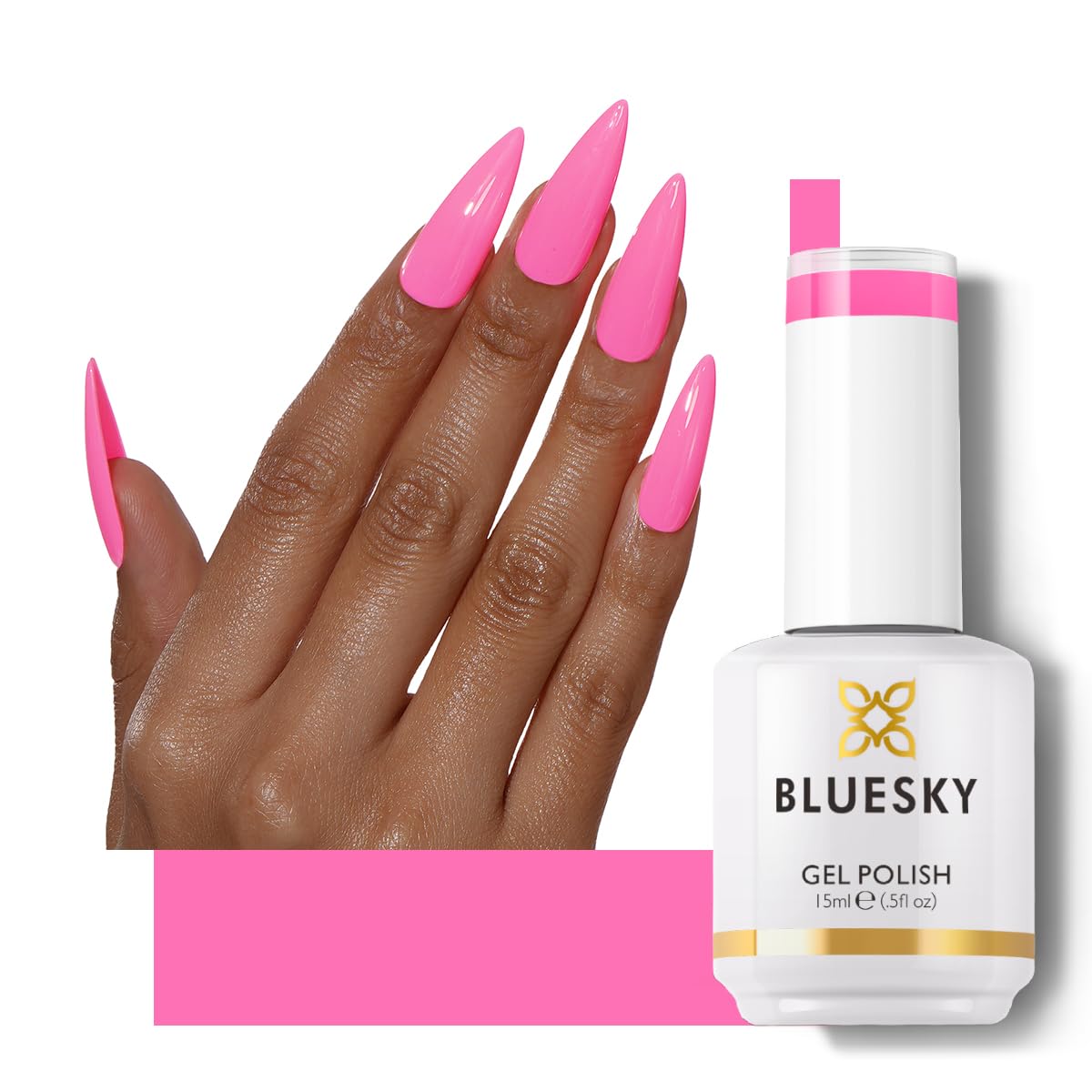 BLUESKY Gel Polish for Nails Color Pink Fragrant, Salon Manicure Single Bottle, Long Lasting&Chip Resistant,15ml,DC050P/FANTASY PINK