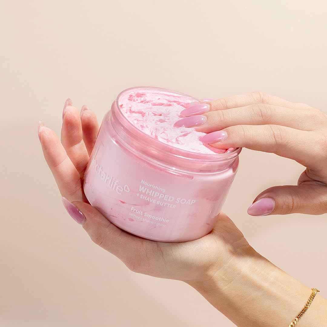 Nectar Life Whipped Soap and Shave Butter, Clean Bath Soap Non Toxic, Vegan (10 Ounce, Fruit Smoothie)