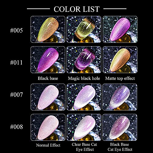 MIZHSE 9D Cat Eye Gel Nail Polish, Magnetic Gel Polish Set, Auroras Snowlight Chameleon Effect Soak Off UV LED with Magnet Stick Gel Nail Polish Set 10pcs (9D Collection 2)