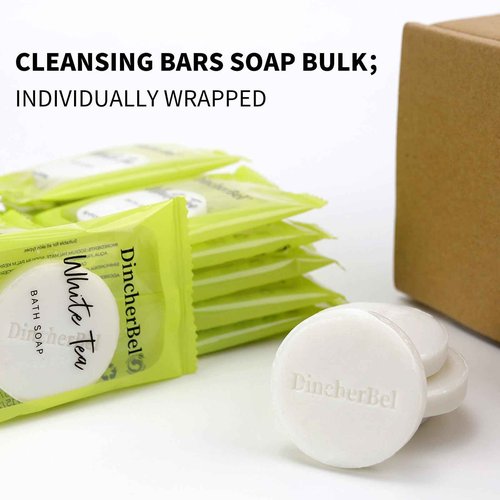 DincherBel 200 Pack 0.5oz Travel Soap, Mini Round Cleansing Bars Soap Bulk Travel Size, Individually Wrapped Toiletries Amenities for Hotel, Airbnb, Shelter, Camping and Traveling