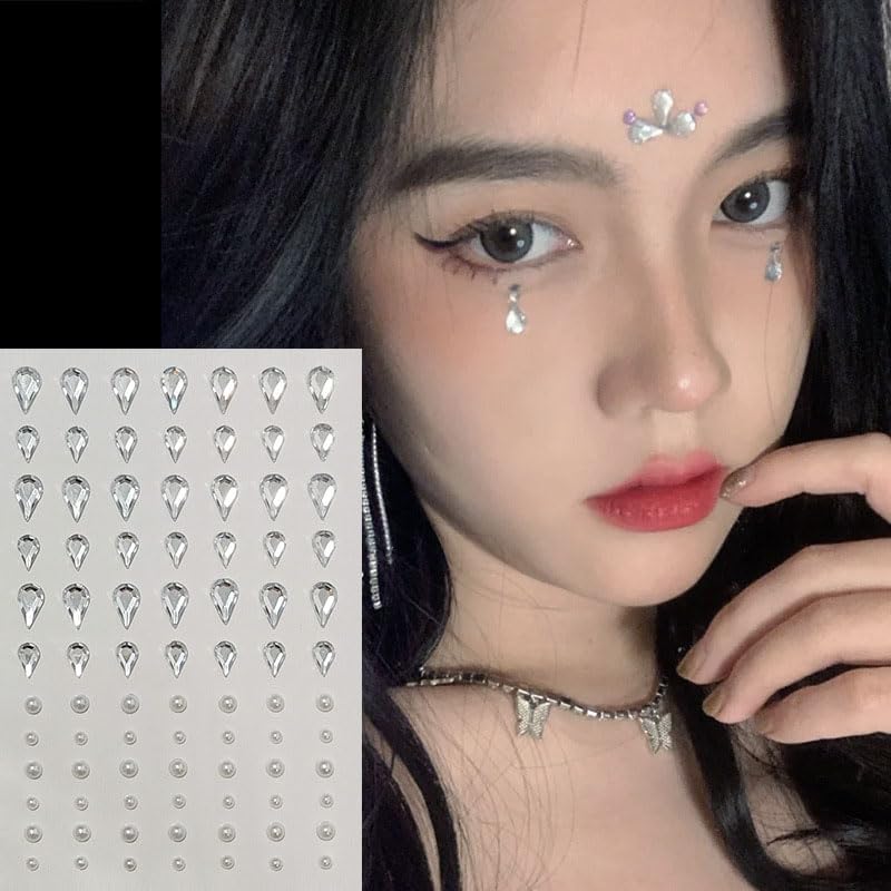 Face Gems Self-Adhesive Rhinestone Stickers - 5 Sheets