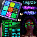 YGDZ Glow in The Dark Body Glitter & Face Gems Kit