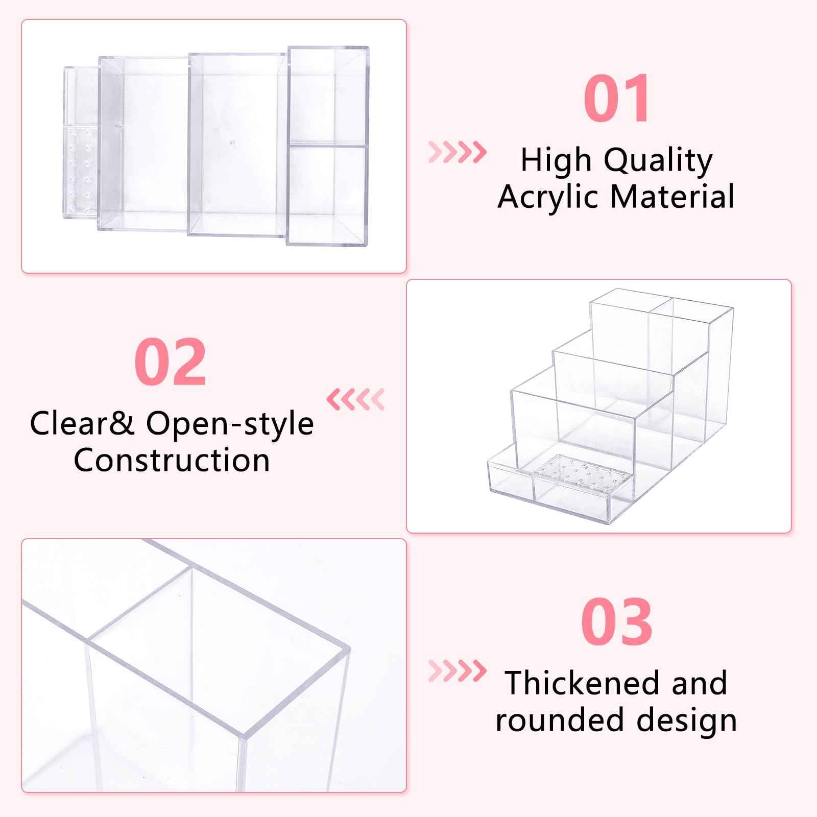 YINGJEE Nail Drill Holder, 18 Holes Acrylic Nail Drill Bit Holder, Professional Transparent Nail Drill Grinding Bit Organizer Case and Storage Box for Manicure Tools (Transparent)