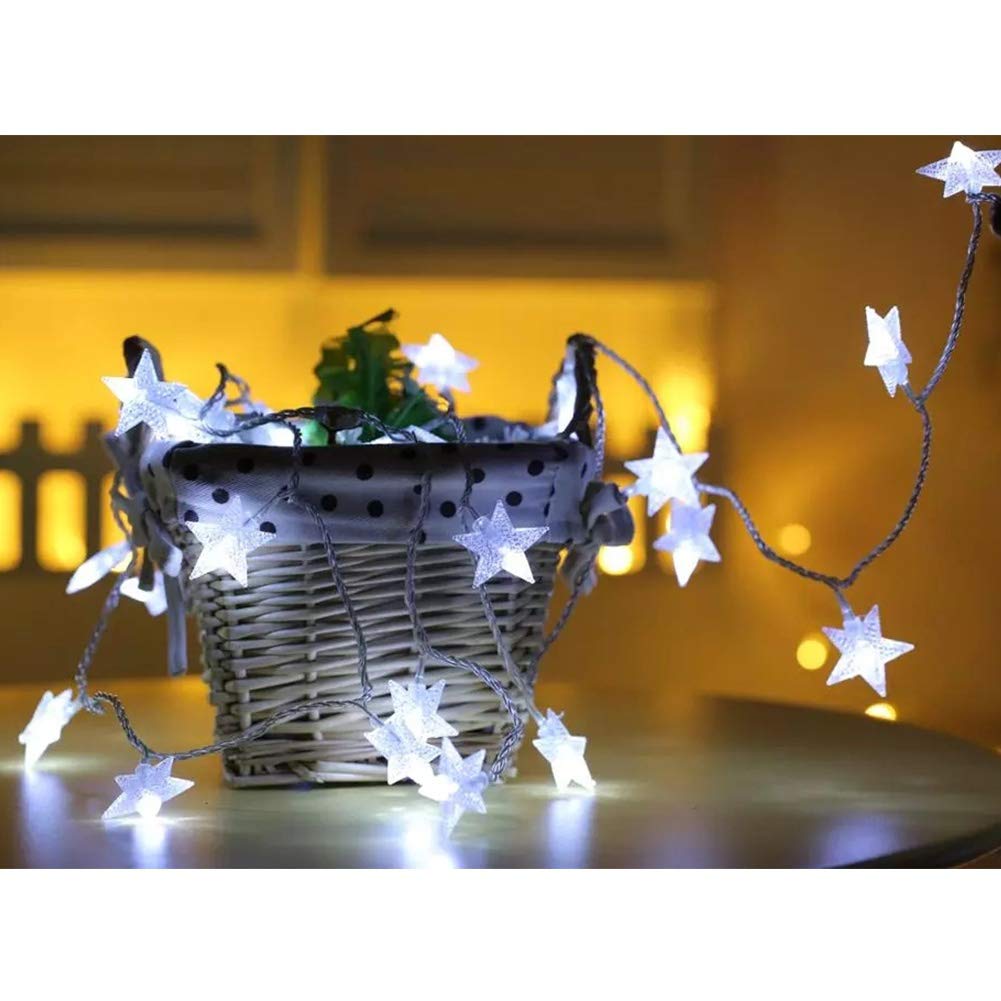 Twinkle Star 100 LED Star String Lights, Plug in Fairy String Lights Waterproof, Extendable for Indoor, Outdoor, Wedding Party, Christmas Tree, New Year, Garden Decoration, White