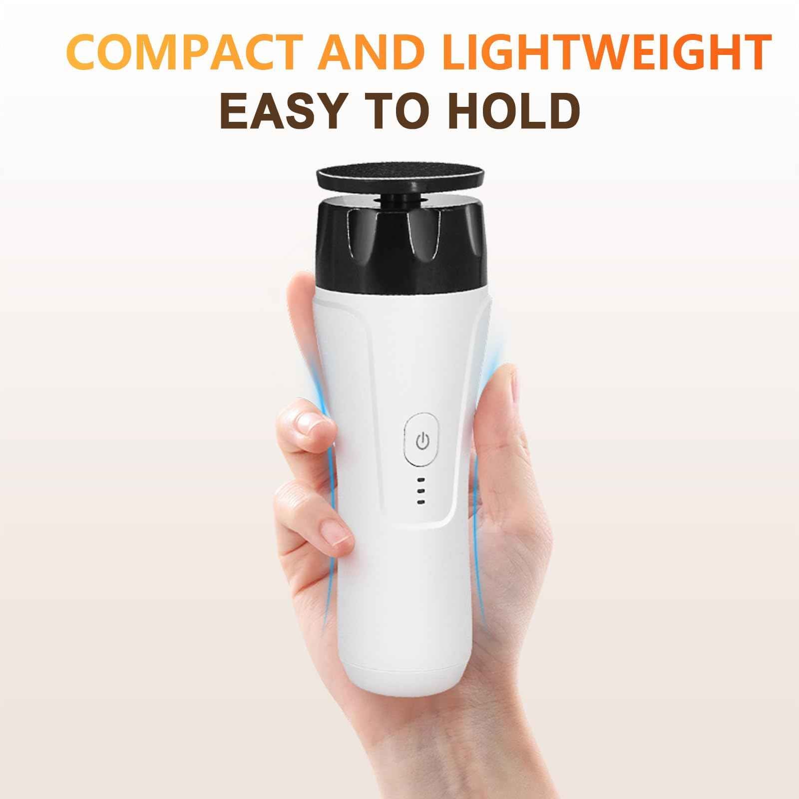 Electric Foot Callus Remover Rechargeable, High Speed Foot Sander, Powerful Portable Electric Foot File Pedicure Tools for Women Men Dead, Hard Cracked Dry Skin (White)