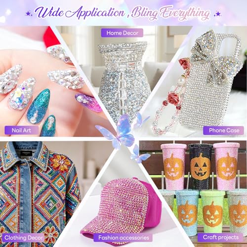 40,000 Pcs Rhinestone Bedazzling Kit with Glue & Tools
