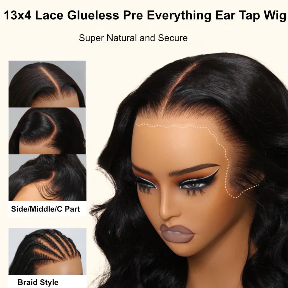 UNICE Pre Everyting Glueless Frontal Wig Body Wave 13X4 HD Pre Cut Lace Front Wigs Human Hair Pre Bleached Invisible Bye Bye Knots Wig Pre Plucked 150% Density 20inch