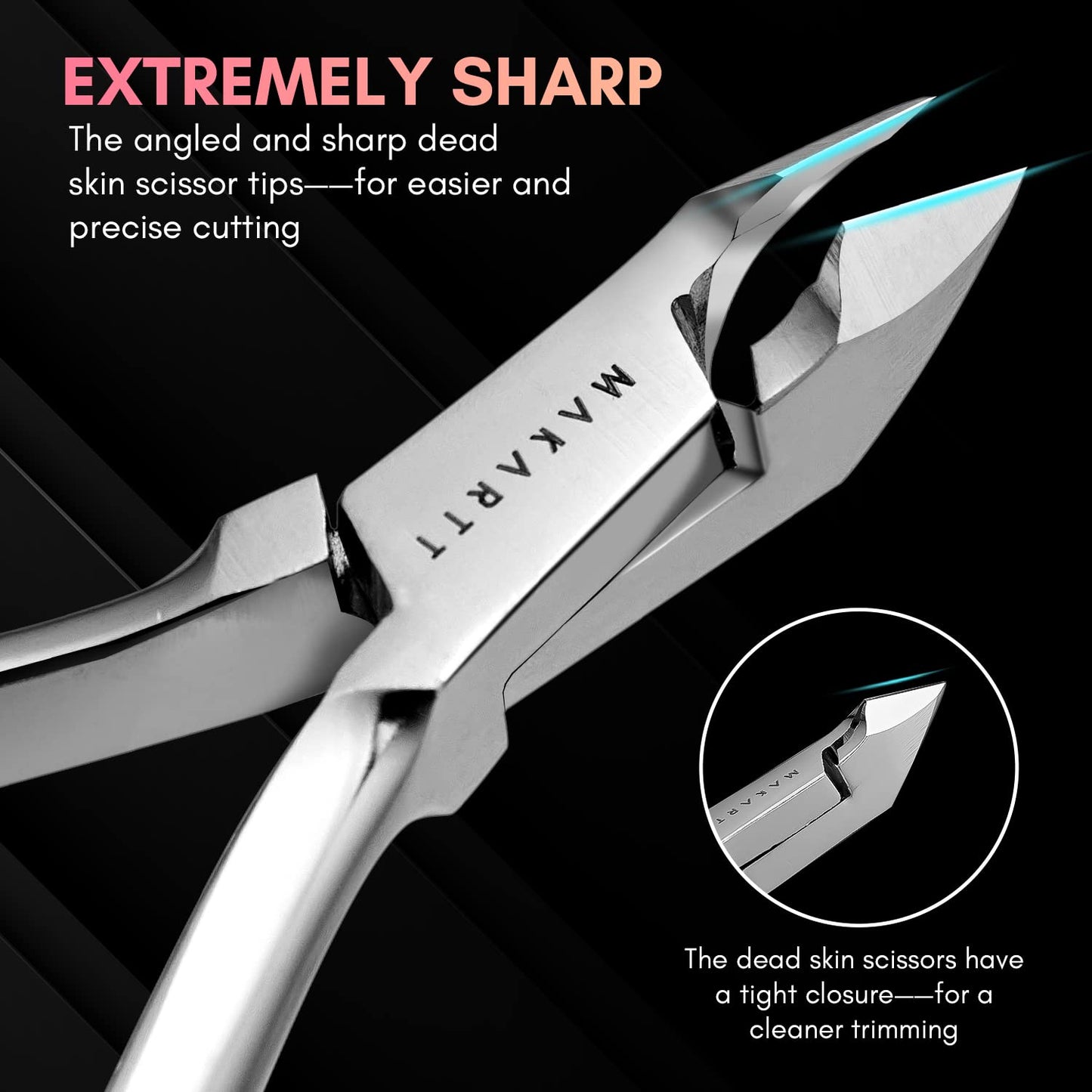 Makartt Cuticle Nippers Professional, Hard Steel Cuticle Trimmer Extremely Sharp Full Jaw Cuticle Cutter Nail Care for Manicure Home Salon Use(Pack of 1, Made in Vietnam)