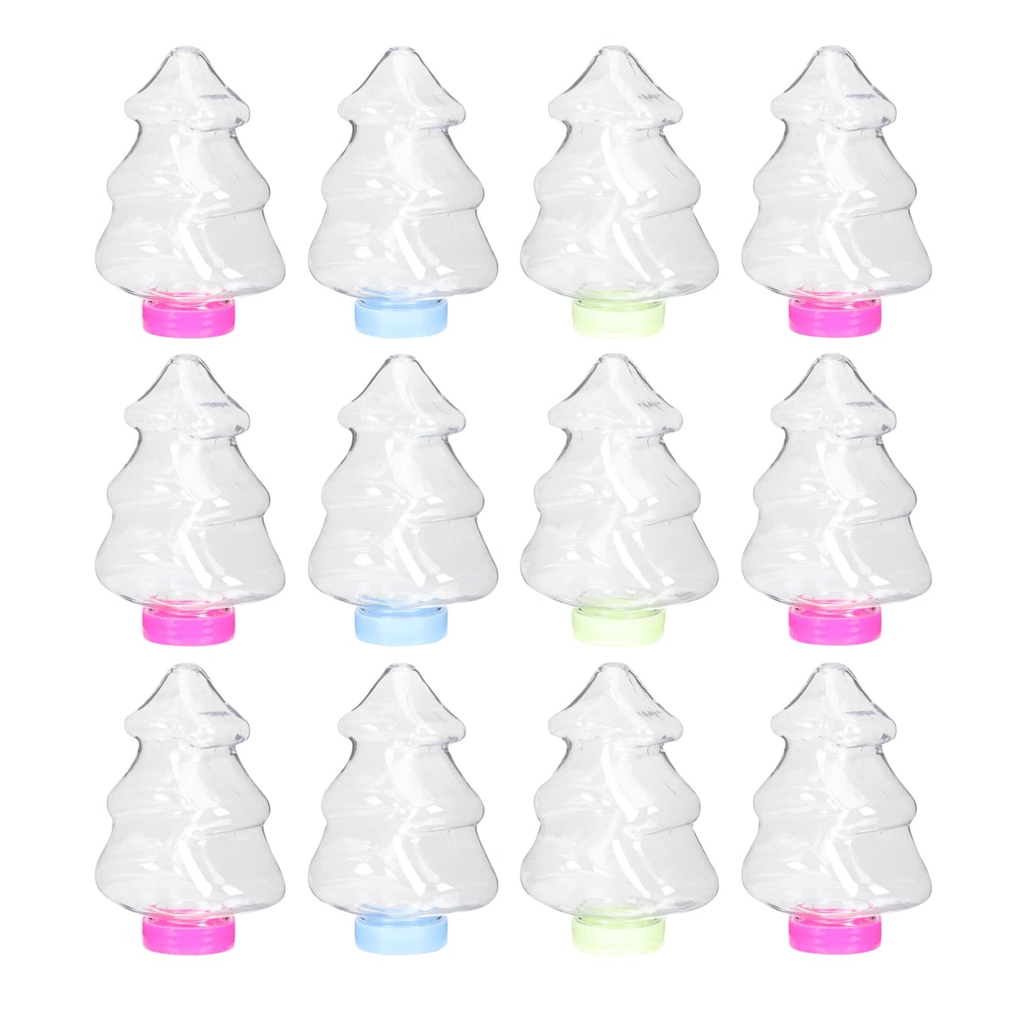 Christmas Candy Jars with Lids 25Pcs Acrylic Candy Boxes with Christmas Tree Shape Plastic Candy Box for Christmas Party Clear Candy Containers for Birthday Wedding Decor