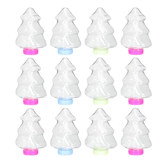 Christmas Candy Jars with Lids 25Pcs Acrylic Candy Boxes with Christmas Tree Shape Plastic Candy Box for Christmas Party Clear Candy Containers for Birthday Wedding Decor