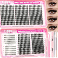 580Pcs Manga Lash Clusters Kit with Bottom Eyelash Extensions Natural Anime+100D/150D Spikes Clusters Lashes Extensions Kit Wispy D Curl Manga Cosplay DIY Lash Extensions with Bond and Seal by YIDUO