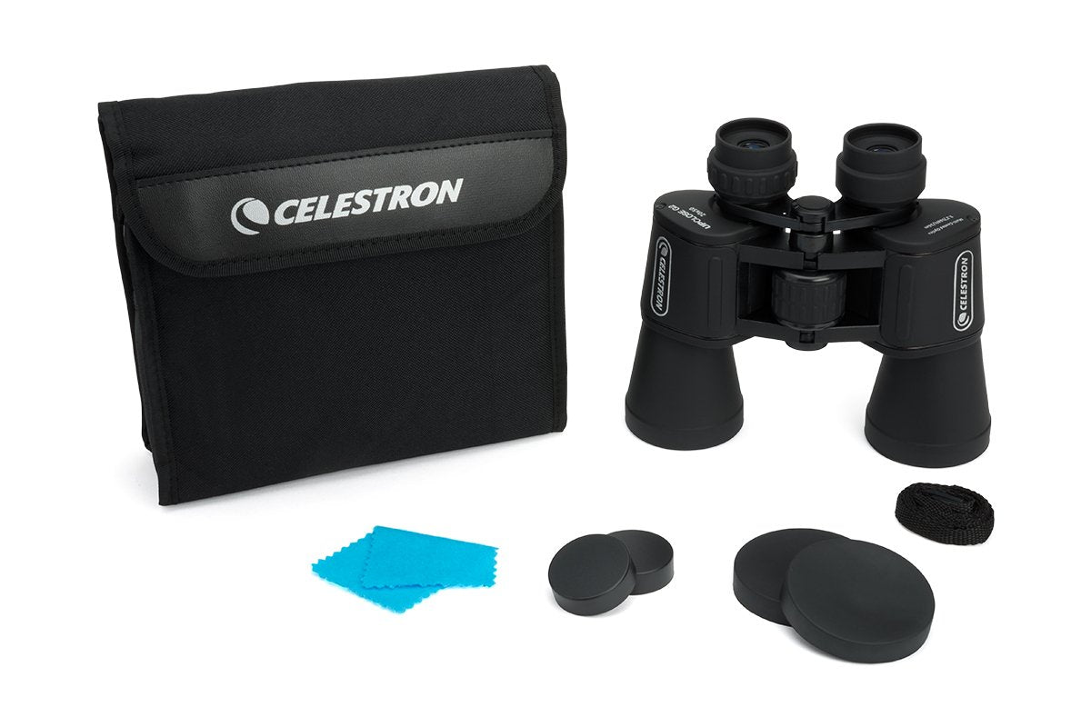 Celestron – UpClose G2 20x50 Porro Binoculars with Multi-Coated BK-7 Prism Glass – Water-Resistant Binoculars with Rubber Armored and Non-Slip Ergonomic Body for Sporting Events