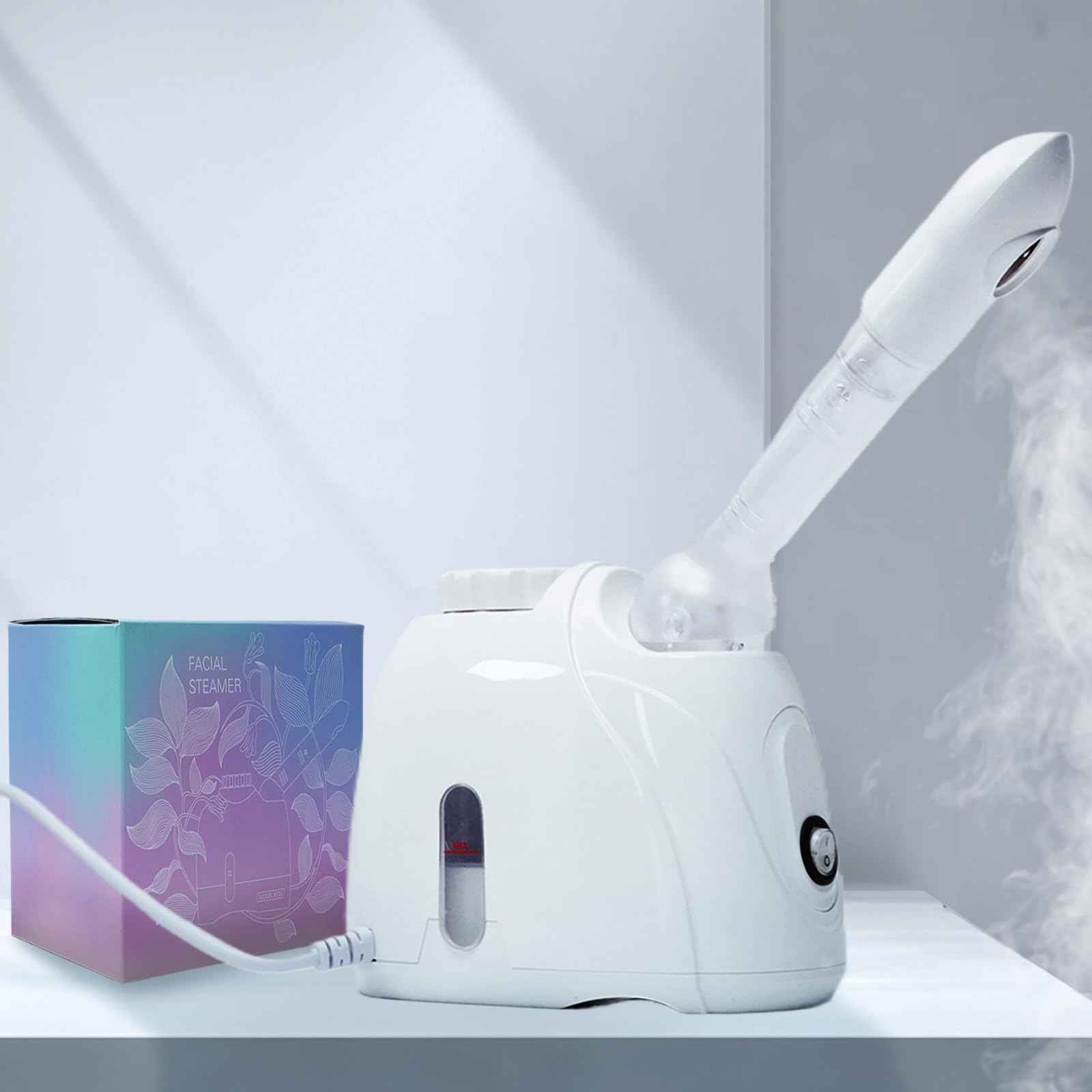 Facial Steamer Nanometer Fine Mist Face Steamer for Facial Deep Cleaning, 360°Can Rotate The Arm，10 Minute Home Facial Spa Mist, Design for Personal Care Use at Home Or Salon Barber