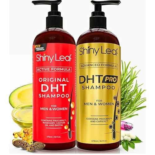 DHT Blocking Shampoo Bundle - Anti-Hair Loss Shampoos For Women and Men With Biotin, Procapil and Capyxil For Daily Use, 2 x 16 oz by Shiny Leaf