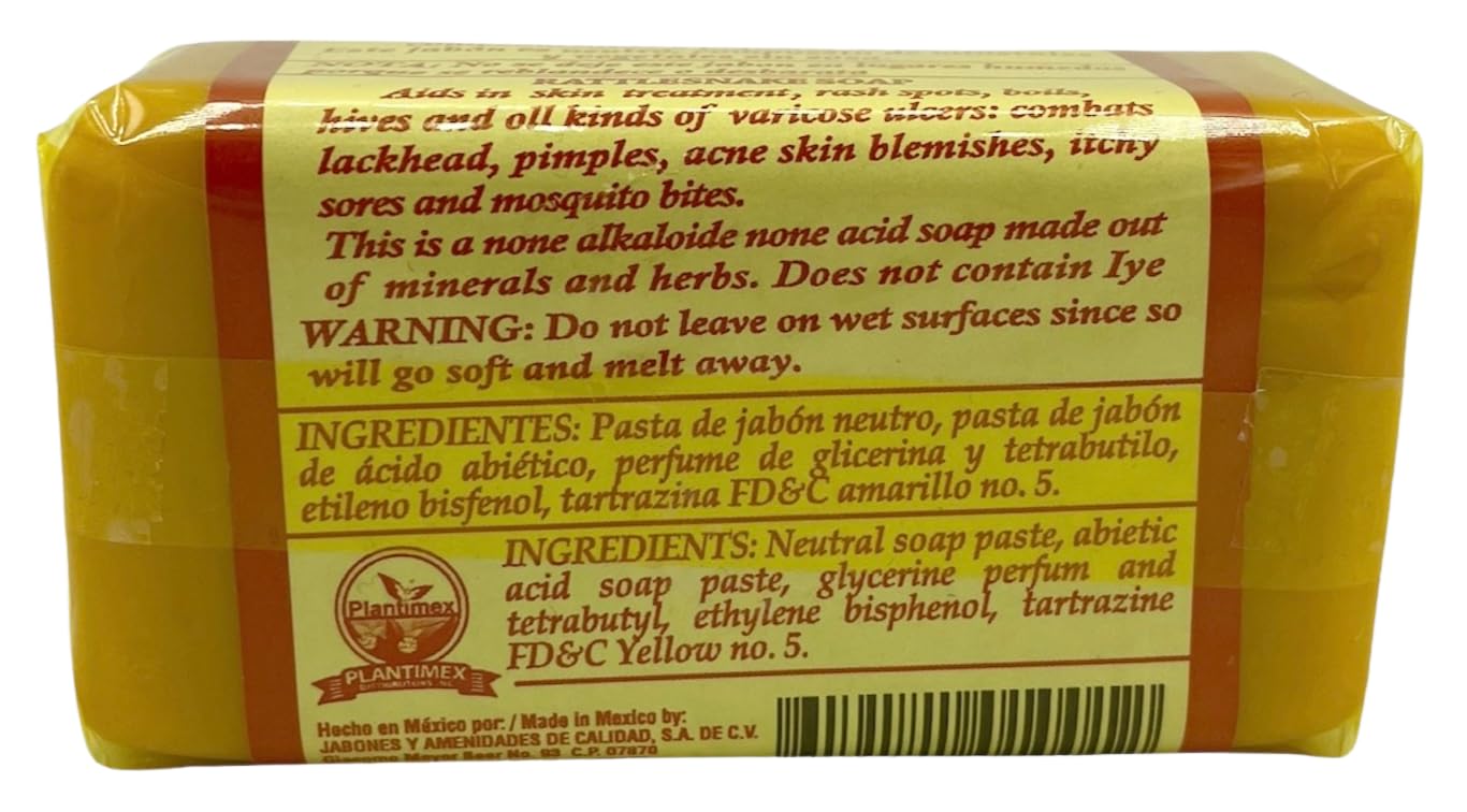 JABON DE ACEITE VIBORA DE CASCABEL Original (140g) / Original Rattlesnake soap (4.93 Oz) Pack of 6