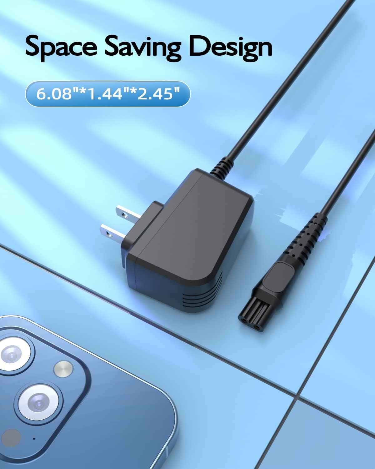 15V Power Cord Fit for Philips Norelco HQ8505 MG5750 MG7750 MG7770 MG7790 QP6531 QP6510 QP6520 QP6530, Fit for Aquatec Arcitec Charger Electric Shaver Trimmer Razor