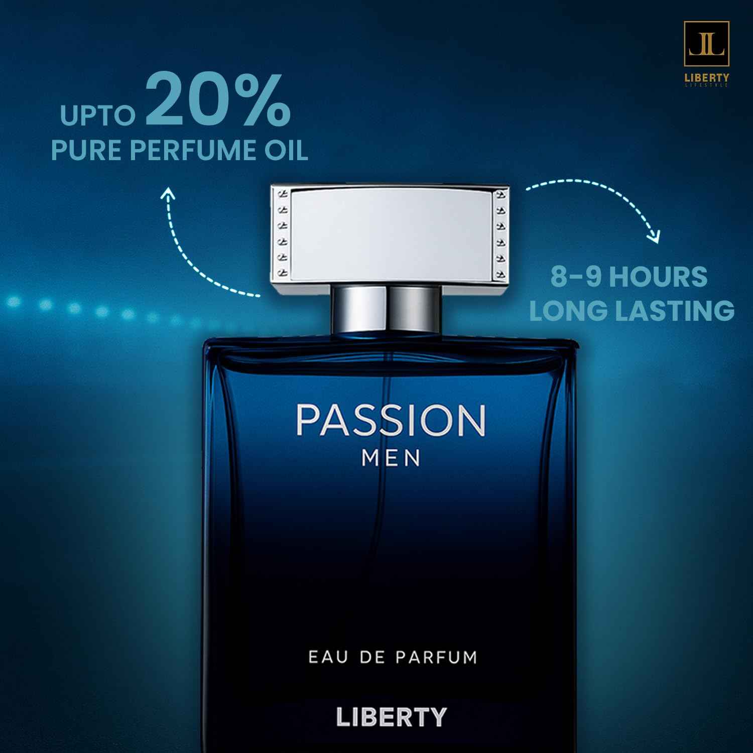 Liberty Luxury Passion Eau De Parfum for Men, Long Lasting Bold Spicy Scent Designed in France, Masculine Cologne That Draws Compliments, Perfume for men, men's fragrances,Gift for Men 100ml 3.4Oz
