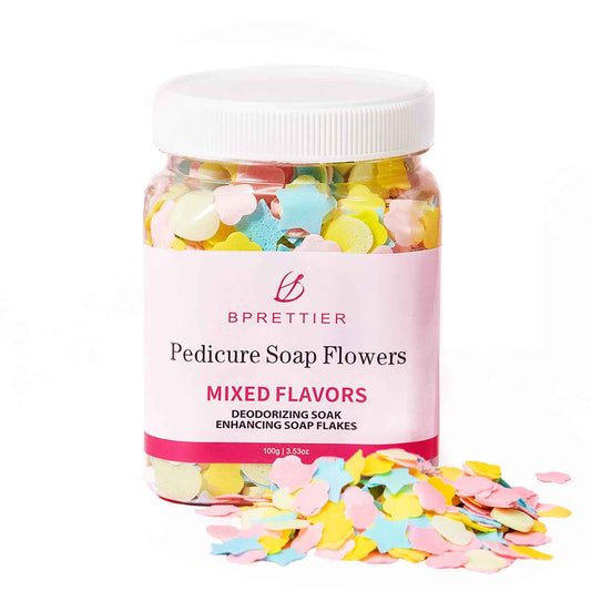 BPrettier Pedicure Soap Flowers Foot Soak Petals Sheet for Softens Dead Skin Moisturizing Relaxing Spa Feet Birthday Pedi Nail Party (100g)