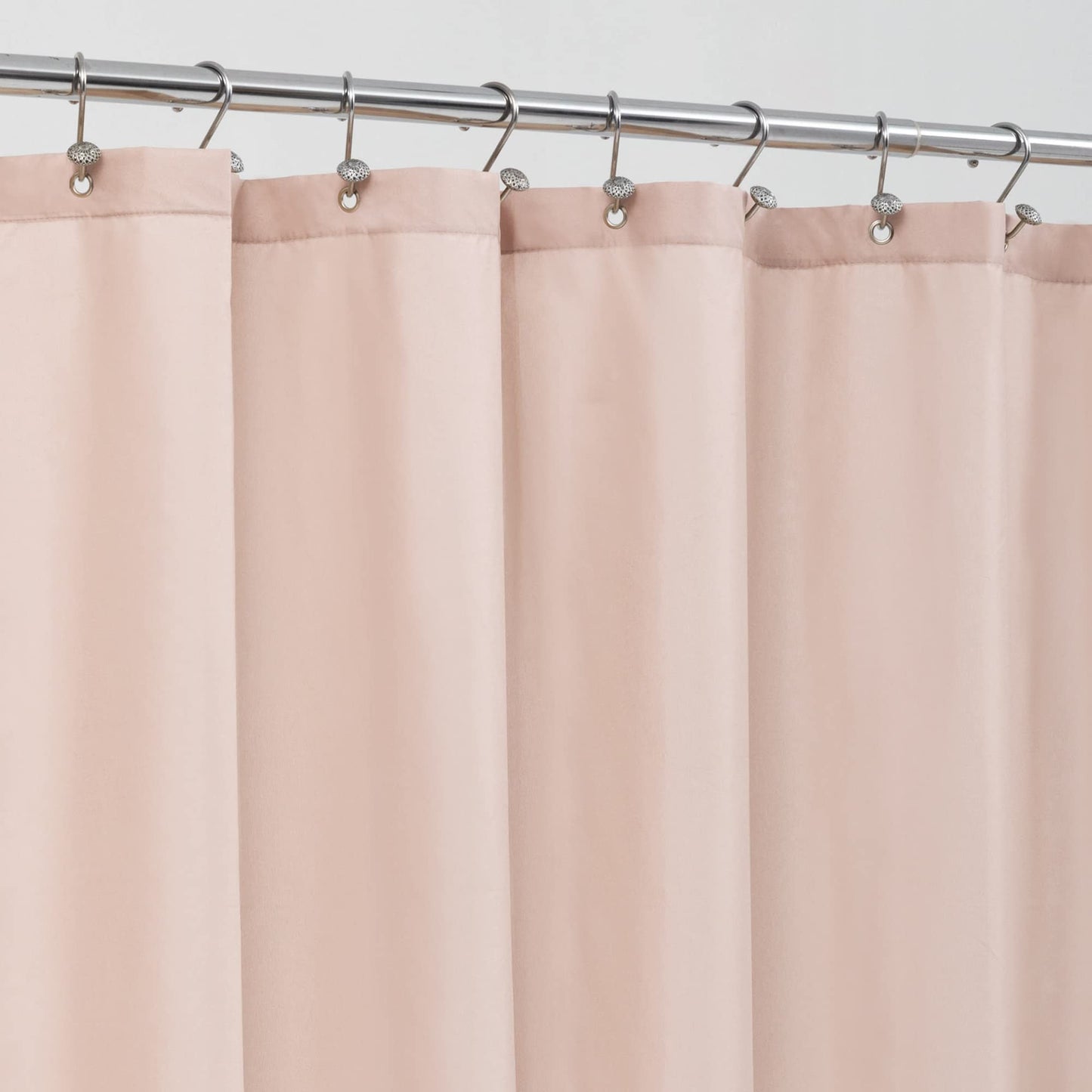 ALYVIA SPRING Pink Shower Curtain Liner Fabric with 3 Magnets - Waterproof Soft Hotel Quality Cloth Shower Curtain for Bathroom, Light-Weight & Machine Washable - Standard Size 72x72, Blush Pink