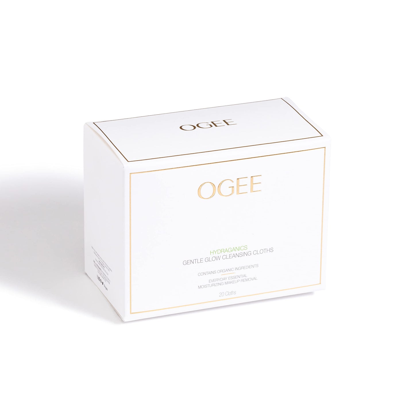 Ogee Gentle Glow Moisturizing Facial Cleansing Cloths and Makeup Remover Wipes (20ct)