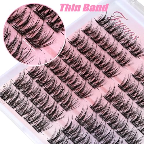 Fyonas Bonny Natural Eyelash Clusters - 80 Pcs, 11-13mm, Natural Look, False Lash Extensions