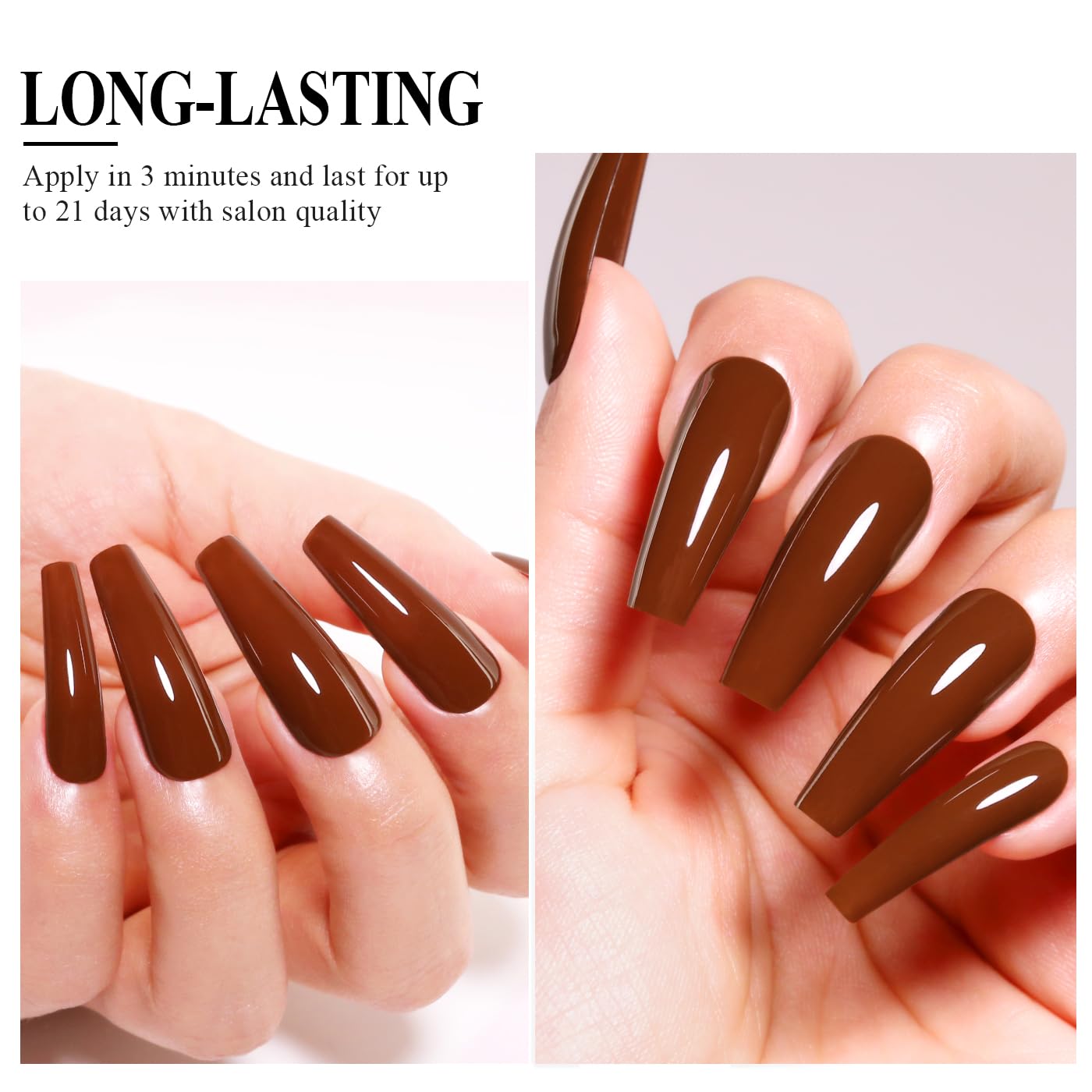 Imtiti Brown Gel Nail Polish, 15ML Chocolate Brown Gel Polish Autumn Winter Gel Nail Polish Soak Off LED UV Nail Gel Polish DIY Nail Art Starter Manicure Salon Gel Nail Kit