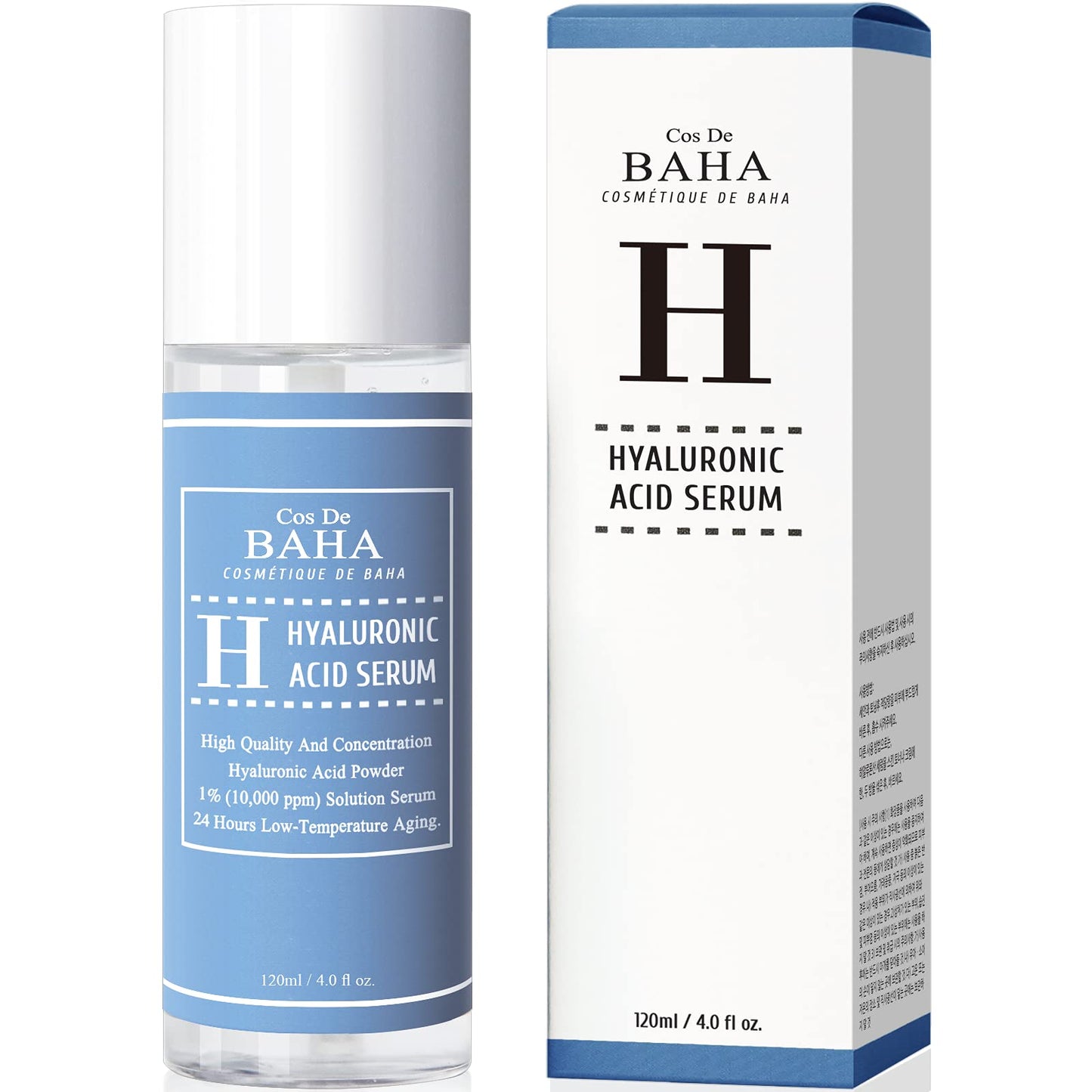 Pure Hyaluronic Acid 1% Powder Serum for Face 10,000ppm - Fine Line + Intense Hydration + facial moisturizer + Visibly Plumped Skin 4 Fl Oz