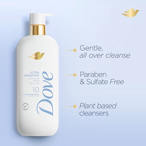 Dove Sensitive Skin Body Wash Bundle - Fragrance-Free & MicroMoisture, 30.6oz & 18.5oz