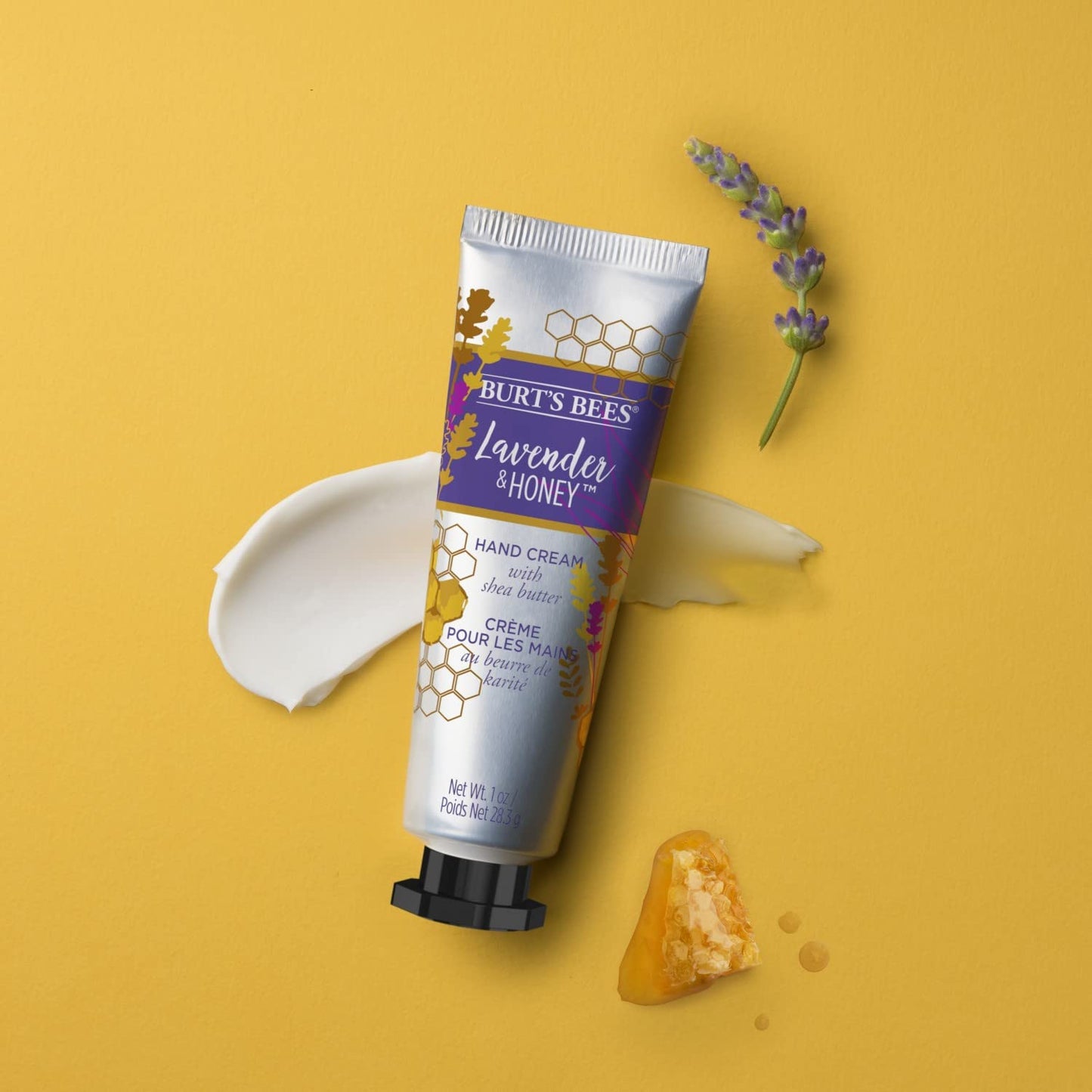 Burt's Bees Lavender and Honey Hand Cream with Shea Butter, 1 Ounce (Pack of 4)