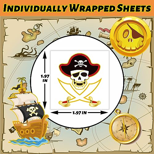 Winthrop 240 Pcs Pirate Temporary Tattoos with Glitter Designs