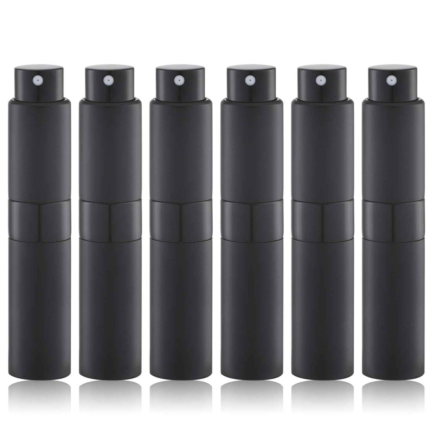 Lulupack Travel Perfume Bottle Refillable - Cologne Spray Atomizer Mini - Small Travel Size Empty Sprayer for Refill Sample Container - Portable Fragrance Decant Dispenser for Women Men 5ml 6PCS Black