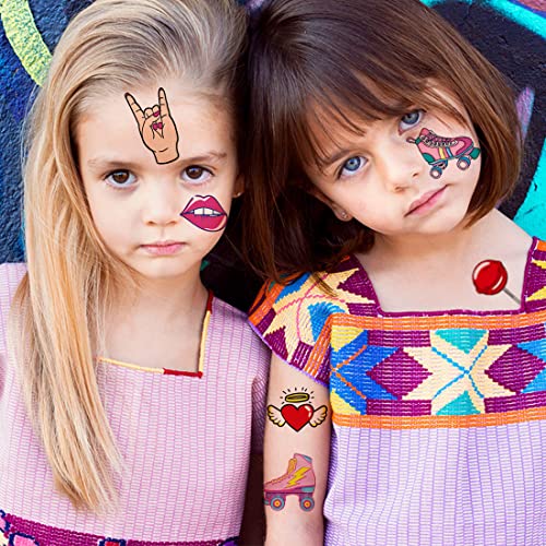 CHARLENT 148 Pcs 90s Temporary Tattoos for Kids
