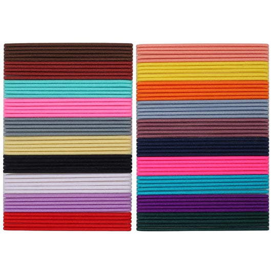 Colorful Hair Ties for Girls and Kids - 100 PCS Elastic Ponytail Holders, 2 Inch Diameter, 20 Assorted Colors for Braids and Fine Hair