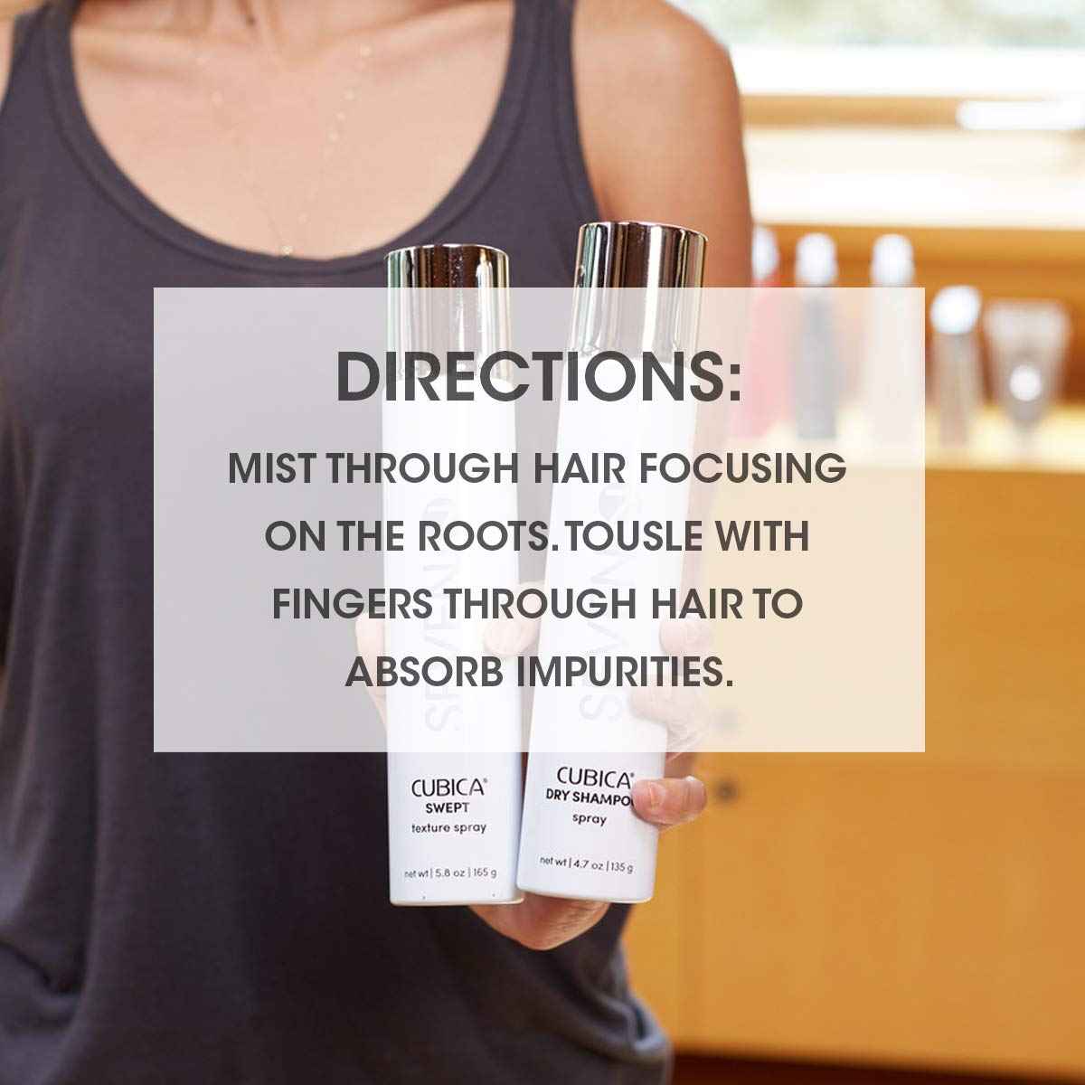 SEVEN Cubica Dry Shampoo for Women & Men, Post Workout Oily Hair, No White Residue, Cruelty Free, Non Toxic Volumizing Spray, Chamomile, Rosemary, Zeolite, Made in USA, 4.7 oz