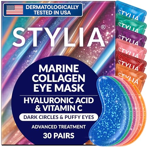 Stylia Collagen & Vitamin C Under Eye Patches for Puffy Eyes Dark