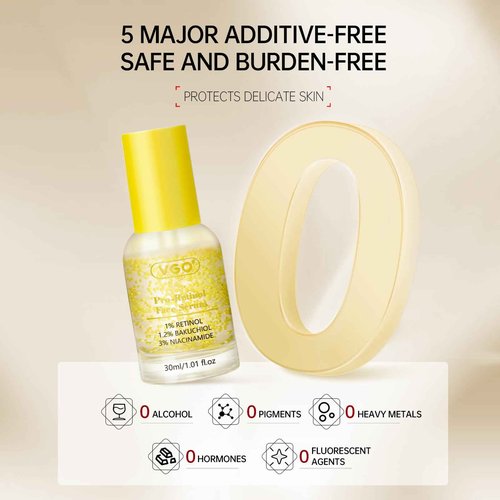 Bakuchiol Retinol Serum, 1% Retinol for Anti-Aging and Anti-Wrinkle, Gentle Yet Potent Formula for Sensitive Skin.