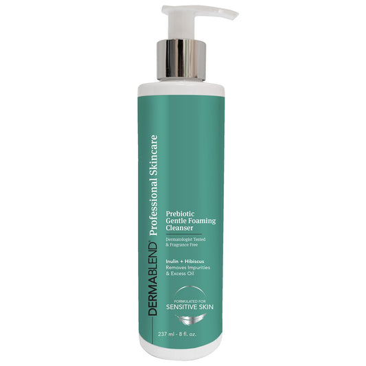 Dermablend Prebiotic Gentle Foaming Cleanser - 8 fl oz, Light Foam Cleanser Removes Makeup & Impurities, Prebiotic Inulin, Probiotics, & Hyaluronic Acid, Ideal for Sensitive Skin, Fragrance-Free