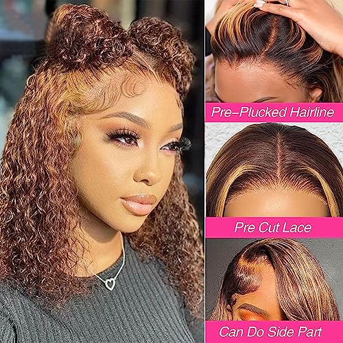 12 Inch Glueless Bob Wig Water Wave Human Hair 200% Density